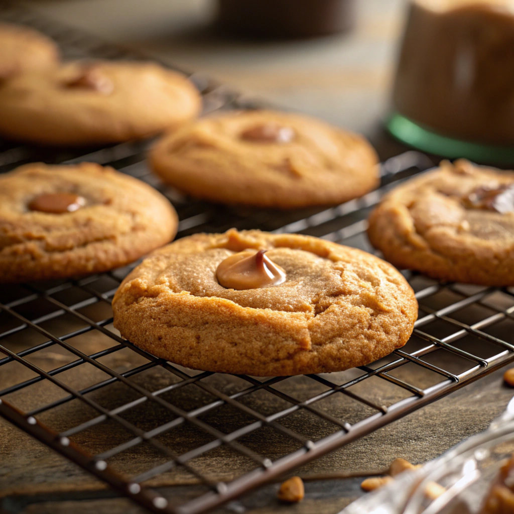 A batch of homemade soft and chewy cookies on a baking tray