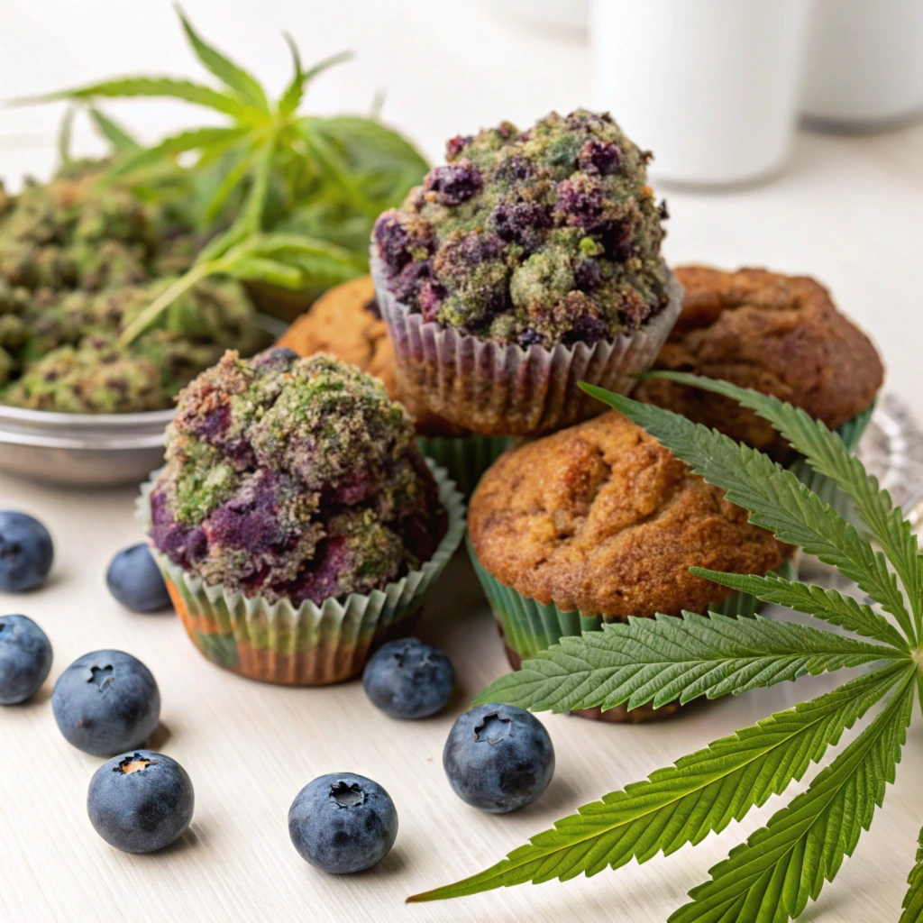 Close-up of Blueberry Muffin cannabis strain buds.