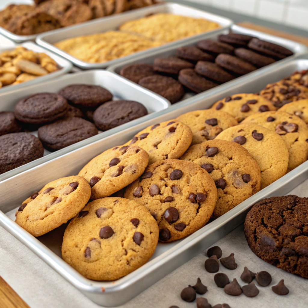 Flat Nestle chocolate chip cookies on a baking sheet